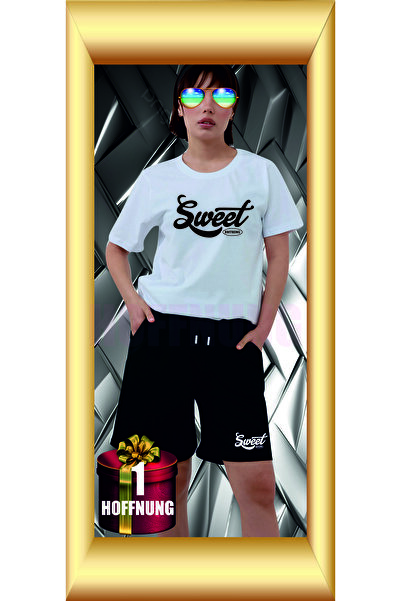 HOFFNUNG Unisex Casual Short Sleeve Set with Sweet Print Outdoor Spring/Summe...