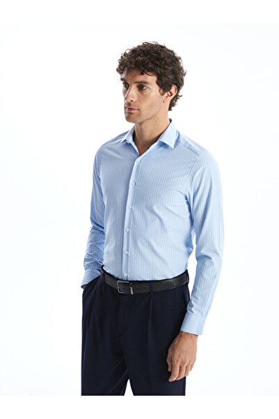 LC Waikiki Slim Fit Long Sleeve Striped Poplin Men's Shirt
