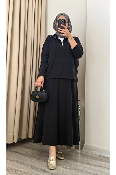 MERİÇ BOUTİQUE Diva Pike Kumaş Etekli takım Geniş Kalıp Sweat-Etek Takım