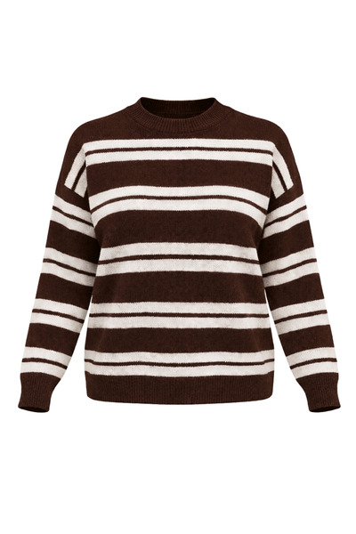 Retrobird Striped Knitwear Sweater Women's Brown