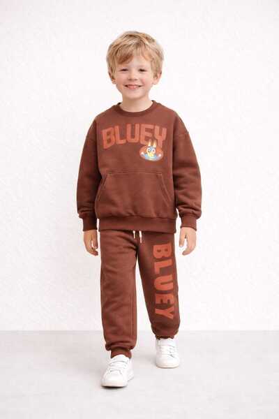 krm kerem bebe Seasonal Printed Children's Tracksuit Set with Kangaroo Pockets