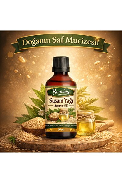 BONVİVA زيت السمسم النقي المعصور على البارد 50 مل