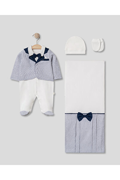 Pugi Baby Waffle Baby Boy 4-Piece Hospital Release Gift Set