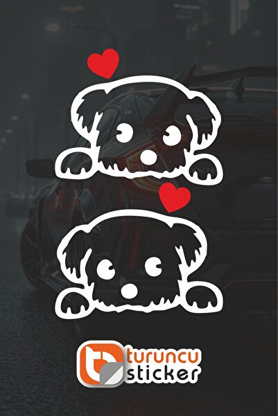 Turuncu Sticker ملصق مرآة جانبية بقلب أحمر 13.5x11 - 2 قطعة - مجموعة يمين ويس...