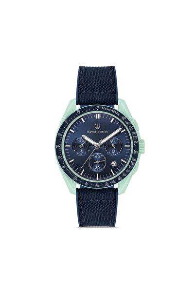 DAVID GUNER Men's Wristwatch with Blue Dial Polycarbonate Coated - Dg-8627Gd-Az3