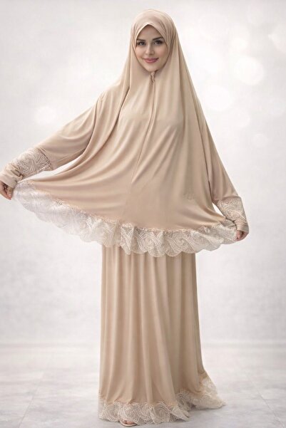 ALDAIYR Double Piece Women's Embroidered Prayer Dress Sandy 800 Grams