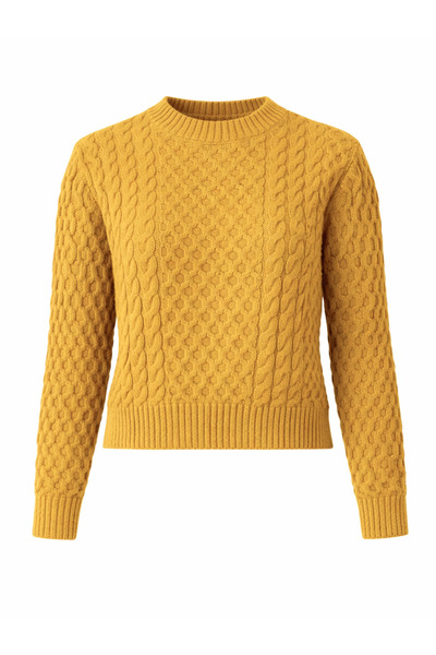 Retrobird Patterned Knitwear Sweater Women's Mustard