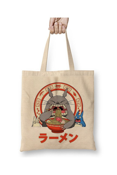 Toyaso حقيبة تسوق من القماش الأبيض من توتورو أنيمي ميازاكي ستوديو غيبلي ذات م...