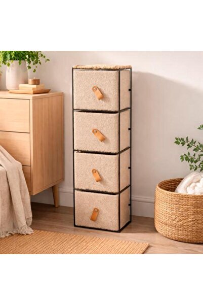 Generic Fabric Organizer Cabinet with Four Drawers in Modern Design