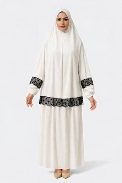 ALDAIYR Double Piece Women's Embroidered Prayer Dress Sandy 800 Grams