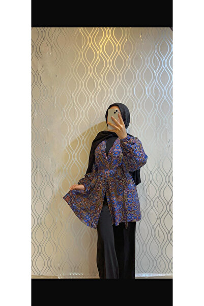 DİLEKBUTİK Patterned Balloon Sleeve Kimono