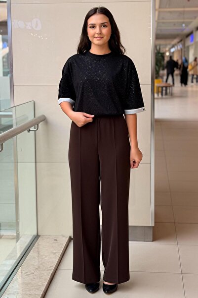 sentez giyim Sentez Colmar Wide Leg Trousers with Elastic Waist