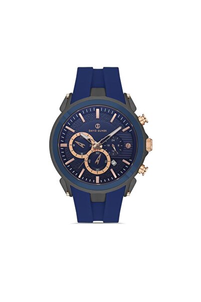 DAVID GUNER Men's Watch with Dark Blue Dial Gun Coated Multifunctional Dark B...