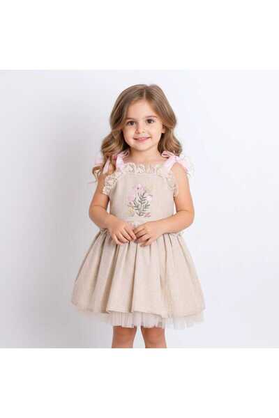 ministok فستان بناتي بتفاصيل مطرزة من ميليسا مع حزام