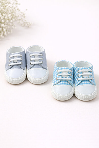 LITTLE&CO 2 Adet Kaydırmaz Taban MiniWalk Erkek Bebek İlk Adım Ayakkabısı Set...