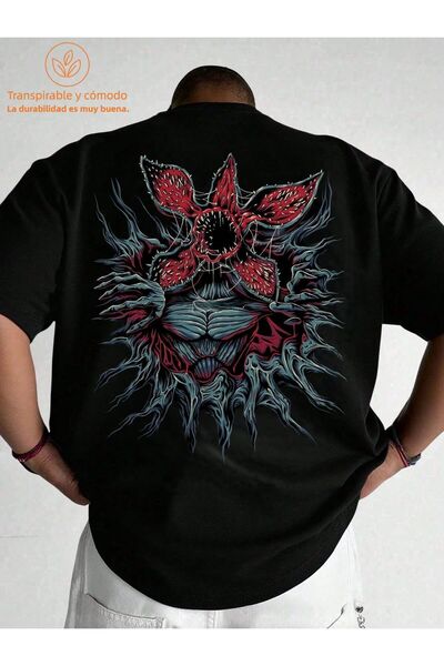 LELVANİ Men's Creative Flower Printed Tshirt