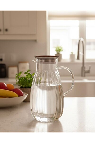 Luca Mia Pırıl Metal Kapaklı Cam Sürahi 1800 ML