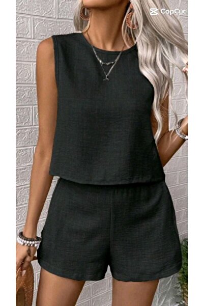 LEONE KOLEKSİYON Summer Linen Women's Set – 2-Piece Combination with Casual S...