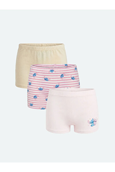 LC Waikiki Roza devojčica Lilo & Stitch Štampano 3-dijelni bokserice