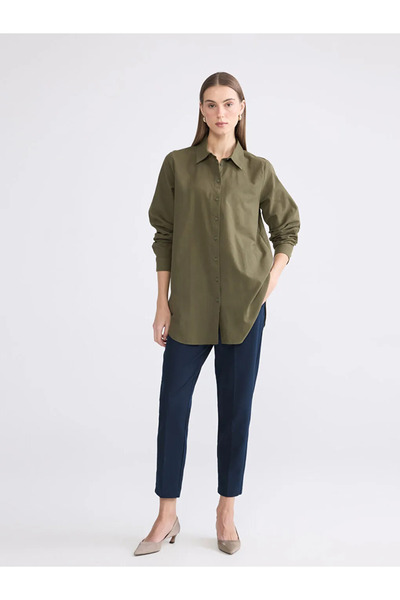 LC Waikiki Χακί Γυναικείο πουκάμισο Regular Fit Τουνίκ