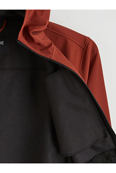 LC Waikiki Orange Standard Mold Hooded Men's Coat