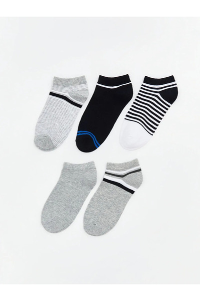 LC Waikiki Mixed Striped Boys' Booties Socks 5-Piece Set