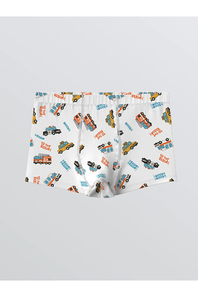 LC Waikiki White Printed Boy Boxer 3-Piece