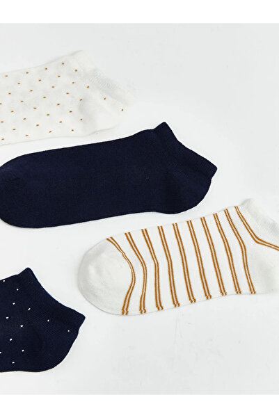 LC Waikiki Дамски чорапи до глезена с шарка в екрю, комплект от 5