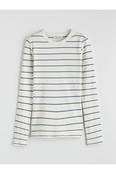 LC Waikiki Πράσινο γυναικείο κορμάκι με ρίγες με λαιμόκοψη