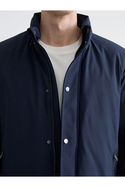 LC Waikiki Ανδρικό παλτό με κουκούλα Navy Blue Standard Fit