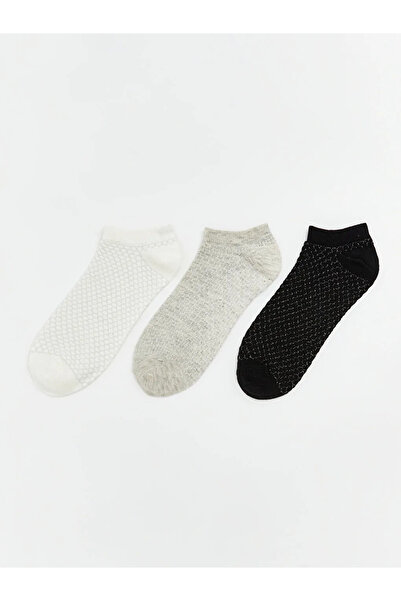 LC Waikiki Ecru Women's Booties Socks 3-Pack