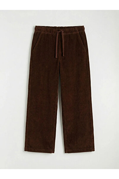 LC Waikiki Pantaloni maro pentru fete, cu talie elastică și croială lejeră