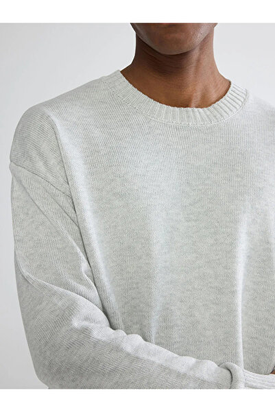 LC Waikiki Gray Crew Neck Men's Knitwear Sweater