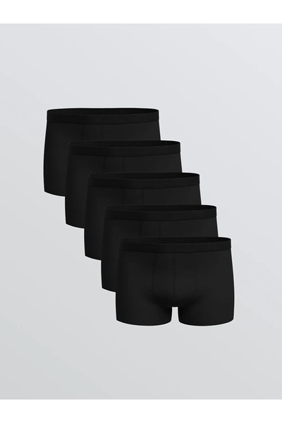 LC Waikiki Black Standard Fit Cotton Flexible Men's Boxers Set of 5