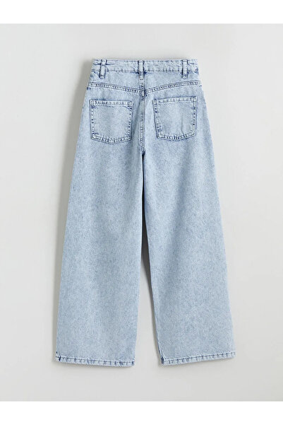 LC Waikiki Blue Wideleg Stone Girls' Jean Pants