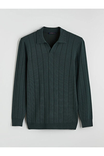 LC Waikiki Green Polo Neck Men's Knitwear Sweater