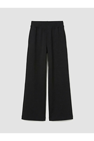 LC Waikiki Black Women's Thick Sweatpants with Elastic Waist