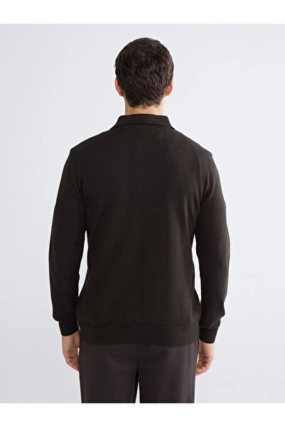 LC Waikiki Brown Polo Neck Men's Knitwear Sweater