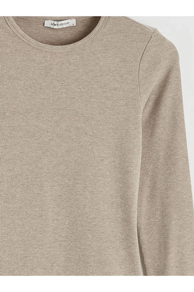 LC Waikiki Γυναικείο κορμάκι με λαιμόκοψη σε μπεζ χρώμα