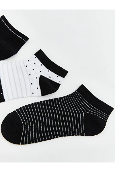 LC Waikiki Ciorapi de damă cu model negru, pachet de 3