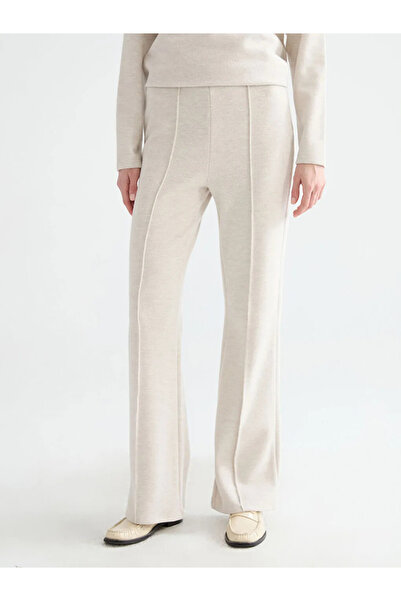 LC Waikiki Beige Elastic Waist Women's Trousers