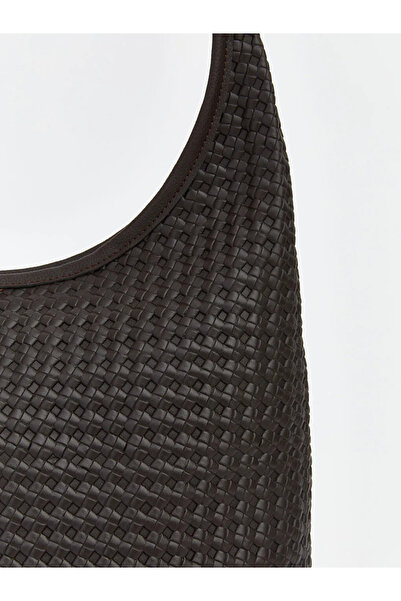 LC Waikiki Γυναικεία τσάντα ώμου καφέ δερμάτινη εμφάνιση