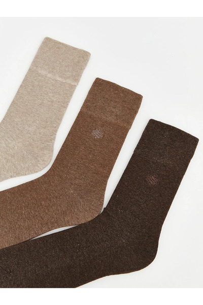 LC Waikiki جوارب رجالية مطرزة باللون البني، عبوة من 5 قطع