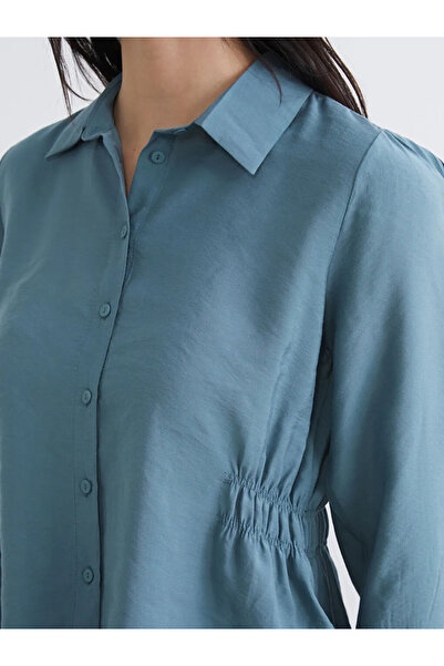 LC Waikiki Petrol Beli Gathered Women's Shirt