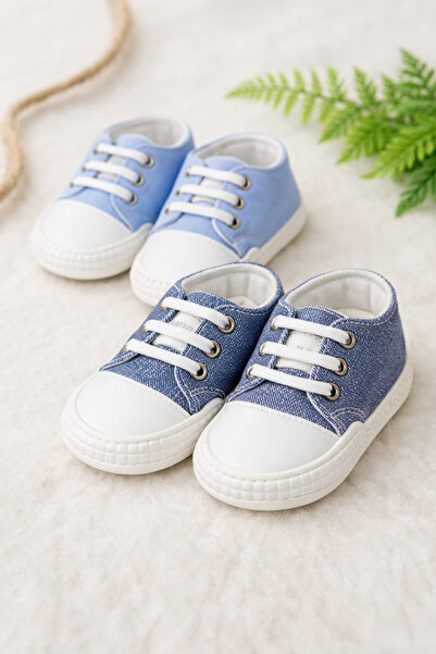 mini kanka 2 adet 0-24 Ay Unisex Bebek Ayakkabı İlk Adım Bağcıklı Rahat Taban...