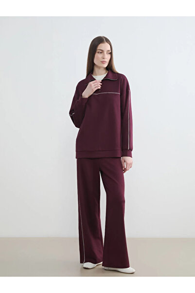 LC Waikiki Hanorac de damă oversize cu guler înalt, culoare prune