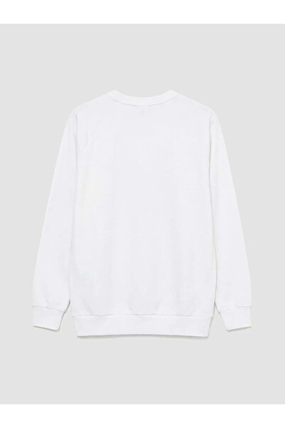 LC Waikiki Λευκό ανδρικό φούτερ με στάμπα Manchester City