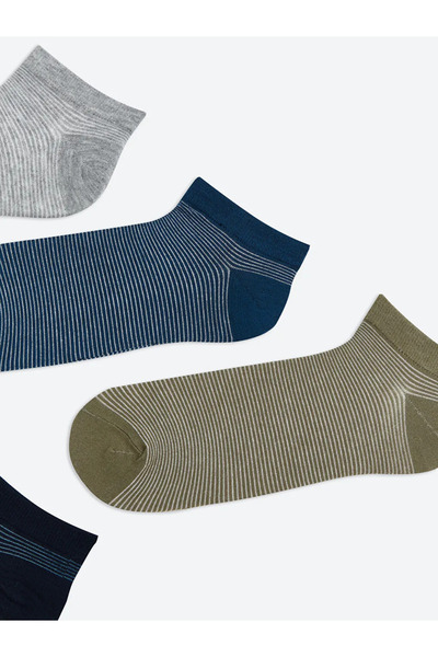 LC Waikiki Mixed Striped Men's Booties Socks 5-Pack