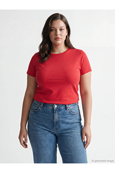 LC Waikiki Red Crew Neck Women's T-Shirt