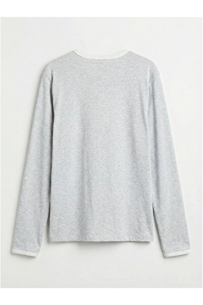 LC Waikiki Γκρι μακρυμάνικο μπλουζάκι για κορίτσια με στάμπα